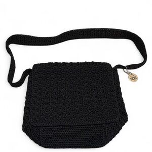 The SAK Crochet shoulder‎ purse Black